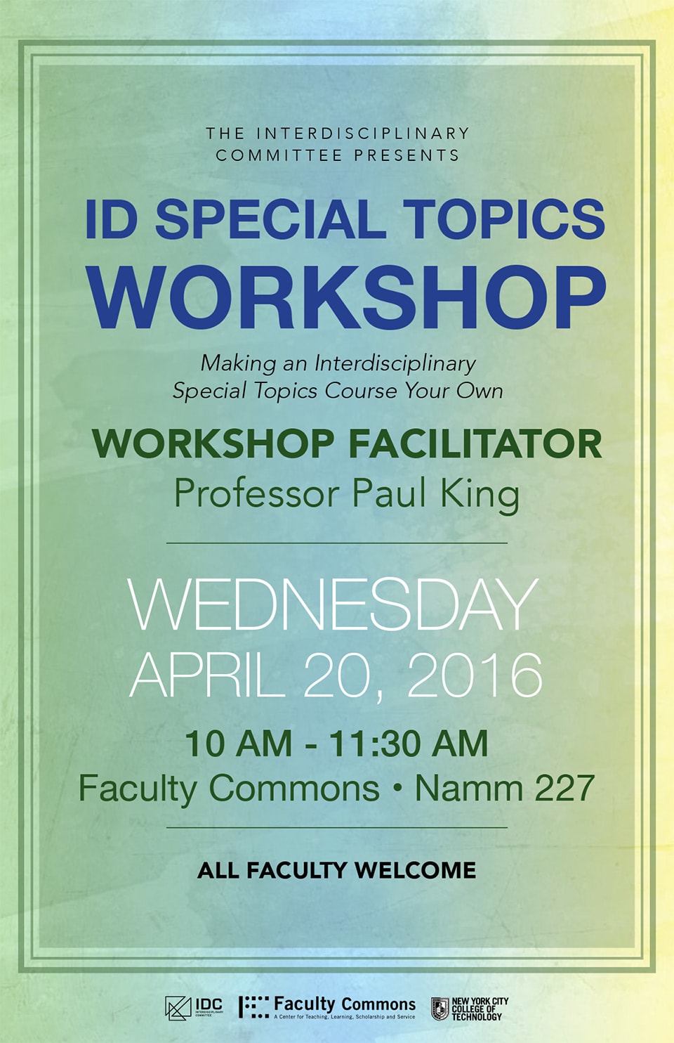 ID Special Topics Workshop 1